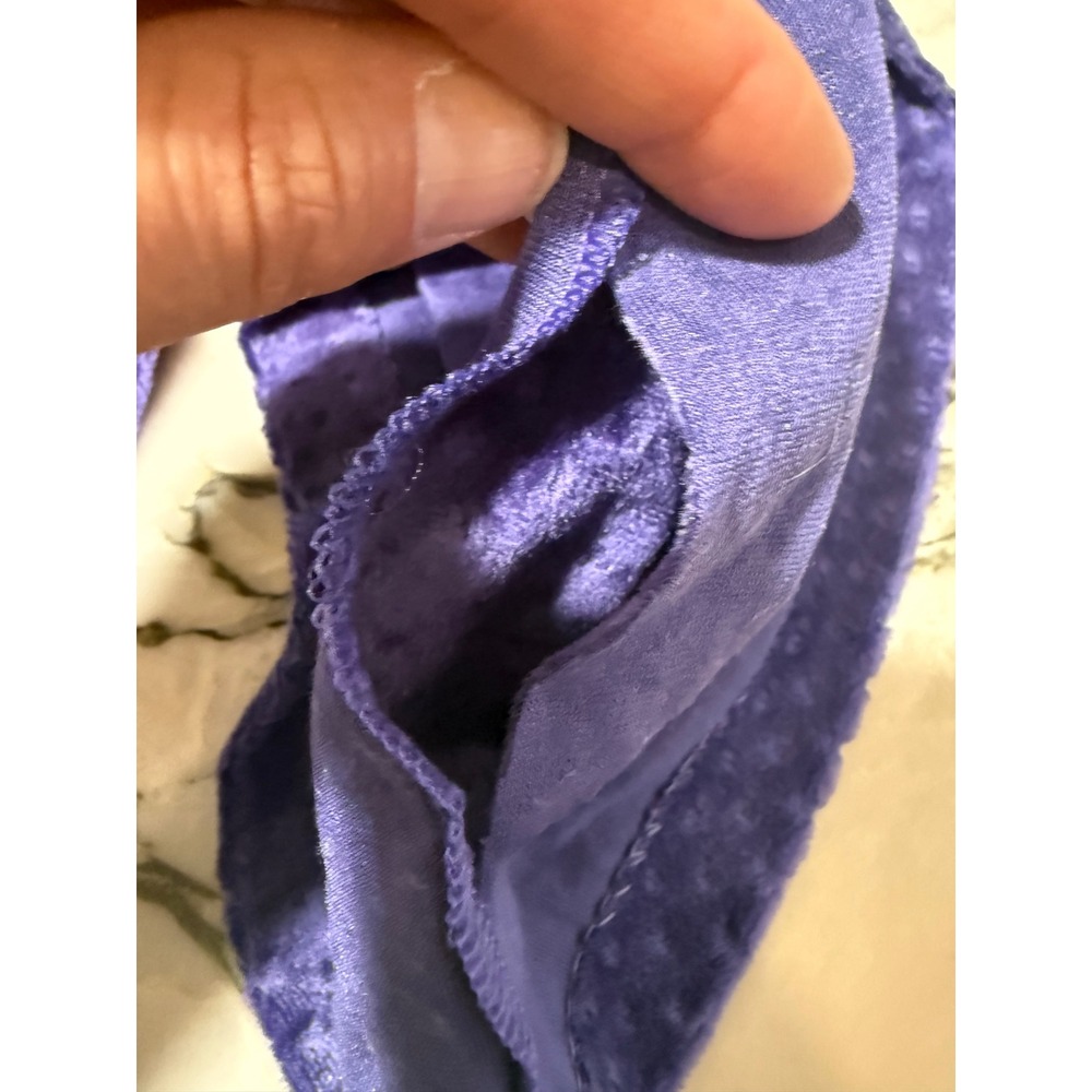Donna Richard Gilligan O'Malley Vintage Purple Velvet Ruffle Maxi Robe USA Made - Picture 15 of 16